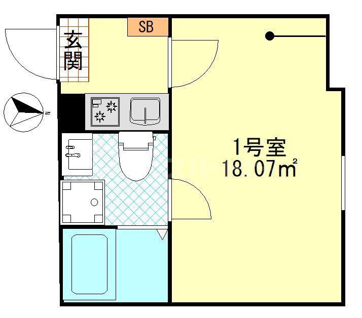 パーチェ堀切(1K/1階)の間取り写真