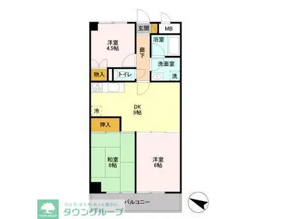 YS習志野台(3DK/4階)の間取り写真