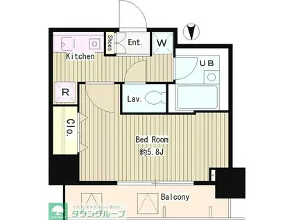 メゾン・ド・ピュア府中(ワンルーム/5階)の間取り写真