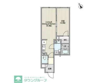 エルファーロ三軒茶屋VI(1LDK/1階)の間取り写真
