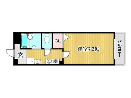 グランドヒル瀬田(1K/3階)の間取り写真