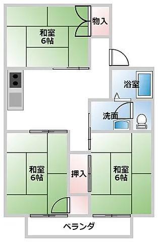 メゾン松本D(3DK/2階)の間取り写真