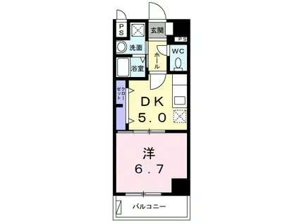 グラン エスポワール(1DK/4階)の間取り写真