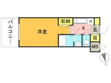 エストヴィラ東福岡(1K/2階)の間取り写真