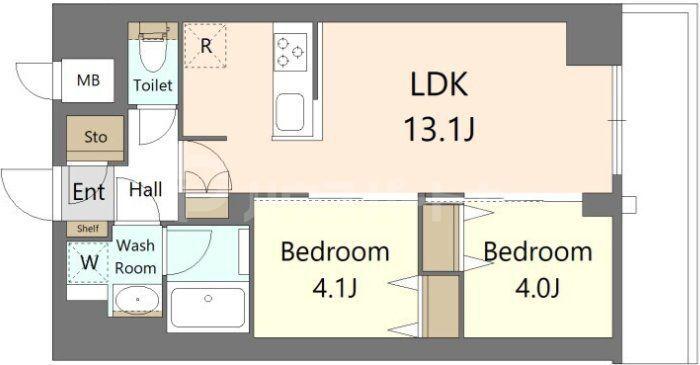 S-RESIDENCE王子ENABLE(2LDK/7階)の間取り写真