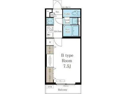 リブリ・露橋(1K/2階)の間取り写真