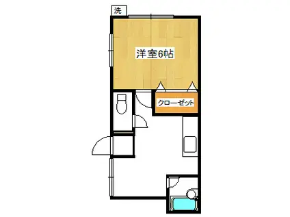 リバーストーン上馬(1DK/1階)の間取り写真