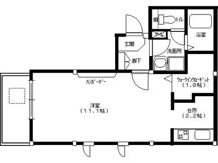 ボヌール高円寺(1K/3階)の間取り写真