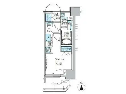 パークアクシス上野三丁目(ワンルーム/6階)の間取り写真