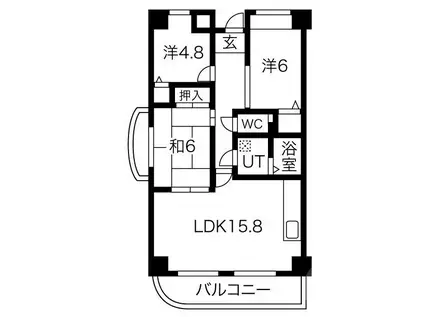 千里オークプライズ(3LDK/2階)の間取り写真