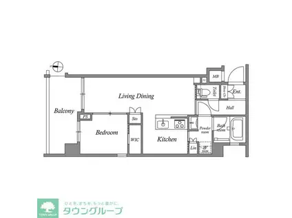 MFPRコート菊川(1LDK/6階)の間取り写真