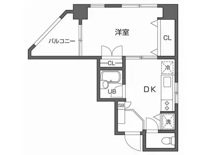 日暮里サンライズマンション(1DK/5階)の間取り写真