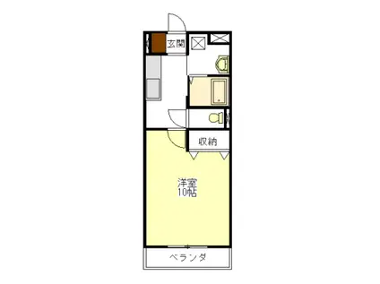 メゾンモンマルトル西古河(1K/4階)の間取り写真