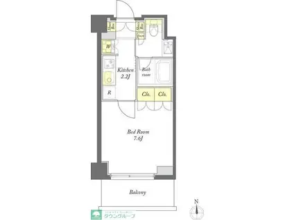 プライムメゾン西早稲田(1K/2階)の間取り写真