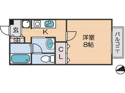 テイクフィールド(1K/1階)の間取り写真