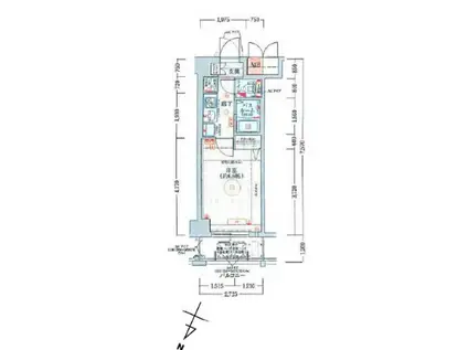 エステムコート三宮イーストⅡリベルテ(1K/4階)の間取り写真