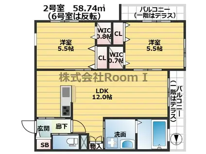 ペット共生型マンション COMFORT VILLA 旭化成ヘーベルメゾ(2LDK/2階)の間取り写真