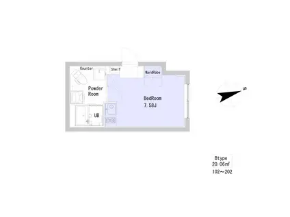 SOU高円寺II(ワンルーム/3階)の間取り写真