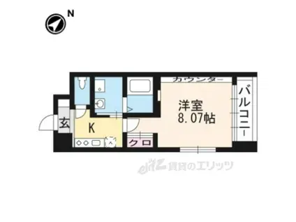 プラネシア京阪出町柳(1K/4階)の間取り写真