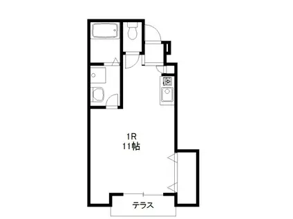 ADONIS(ワンルーム/1階)の間取り写真