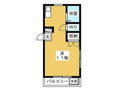 パニエ ド フルール大塚台(ワンルーム/3階)の間取り写真