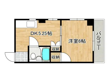 みずほビル(1DK/2階)の間取り写真