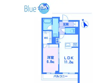 シャーメゾン湘南松が丘II(1LDK/1階)の間取り写真