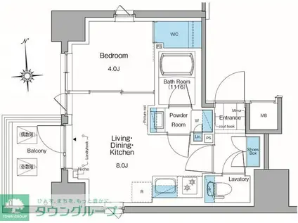 ルフォンプログレ田原町(1LDK/7階)の間取り写真