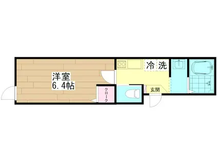 G.FLAP北千住II(1K/1階)の間取り写真