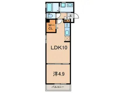 ルナ大久保駅前(1LDK/3階)の間取り写真