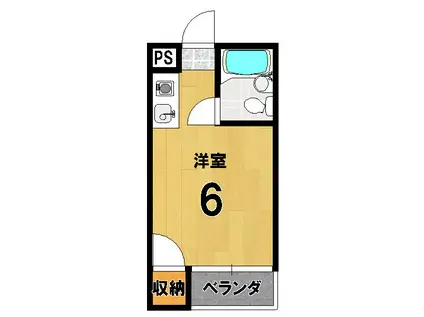 メゾン東一条(ワンルーム/1階)の間取り写真