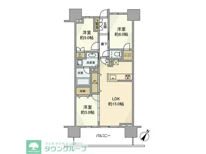 プラウド瑞江(3LDK/4階)の間取り写真