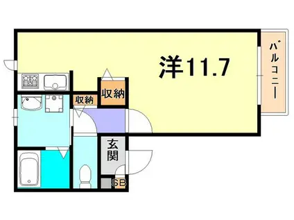 シャーメゾンKOBE(ワンルーム/2階)の間取り写真