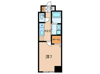 LA FELIZ魚町(1K/3階)の間取り写真