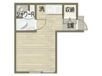 キュリオス亀有(ワンルーム/1階)の間取り写真