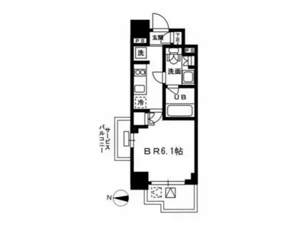 レジディア新宿イーストIII(1K/2階)の間取り写真