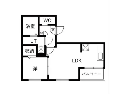 REVIVE豊田本町(1LDK/2階)の間取り写真