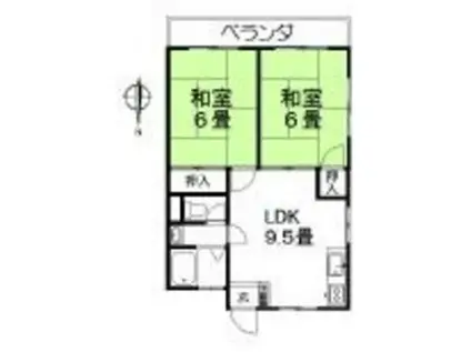 ハイツタナカ第I(2LDK/3階)の間取り写真