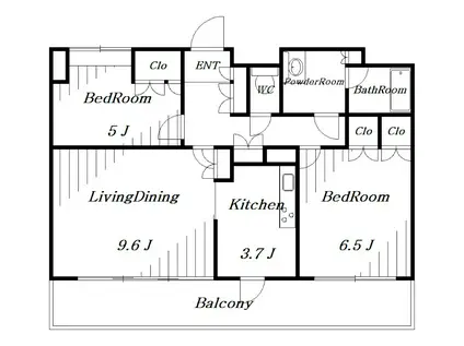 幕張ベイタウンマリンフォート(2LDK/4階)の間取り写真