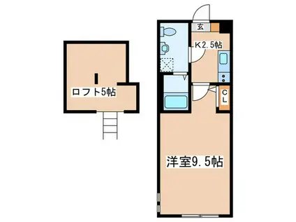 フィオーレ橋本(1K/1階)の間取り写真