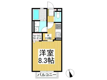 S-YARD常田(1K/1階)の間取り写真