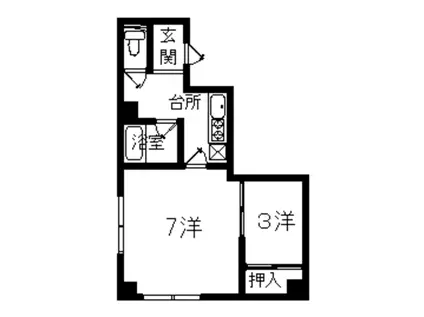 ブルーフォレスト21(2K/3階)の間取り写真