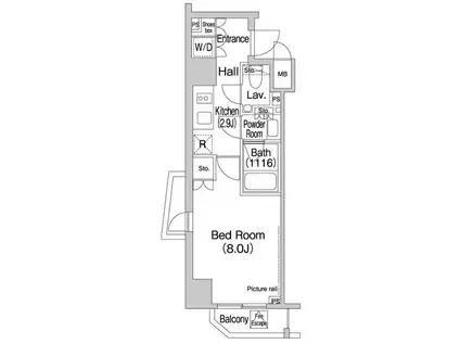 エルスタンザ平河町(1K/7階)の間取り写真