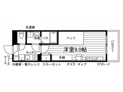 学生会館 ブラン白新(1K/1階)の間取り写真
