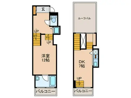 ユーレジデンス弁天町(1DK/6階)の間取り写真