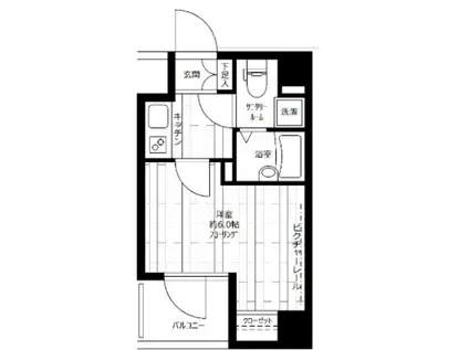 ステージグランデ文京小石川(1K/8階)の間取り写真