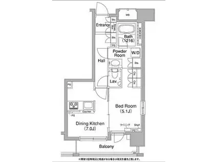 コンフォリア西早稲田(1DK/7階)の間取り写真
