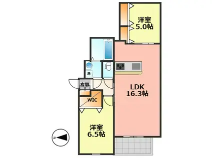 ブルームひまわり(2LDK/2階)の間取り写真