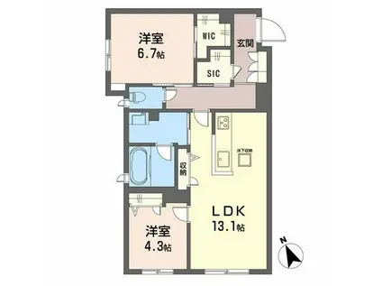 セントラル山田(2LDK/1階)の間取り写真