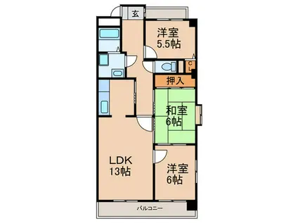 パウゼ藤が丘(3LDK/3階)の間取り写真
